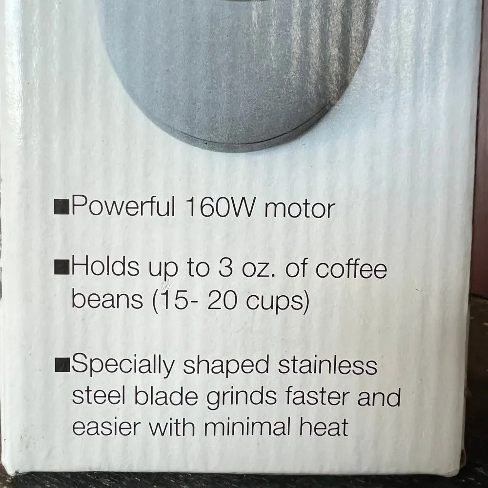 Krups Coffee Mill Grinder Black F203 Fast Touch 160 Watts Vintage New